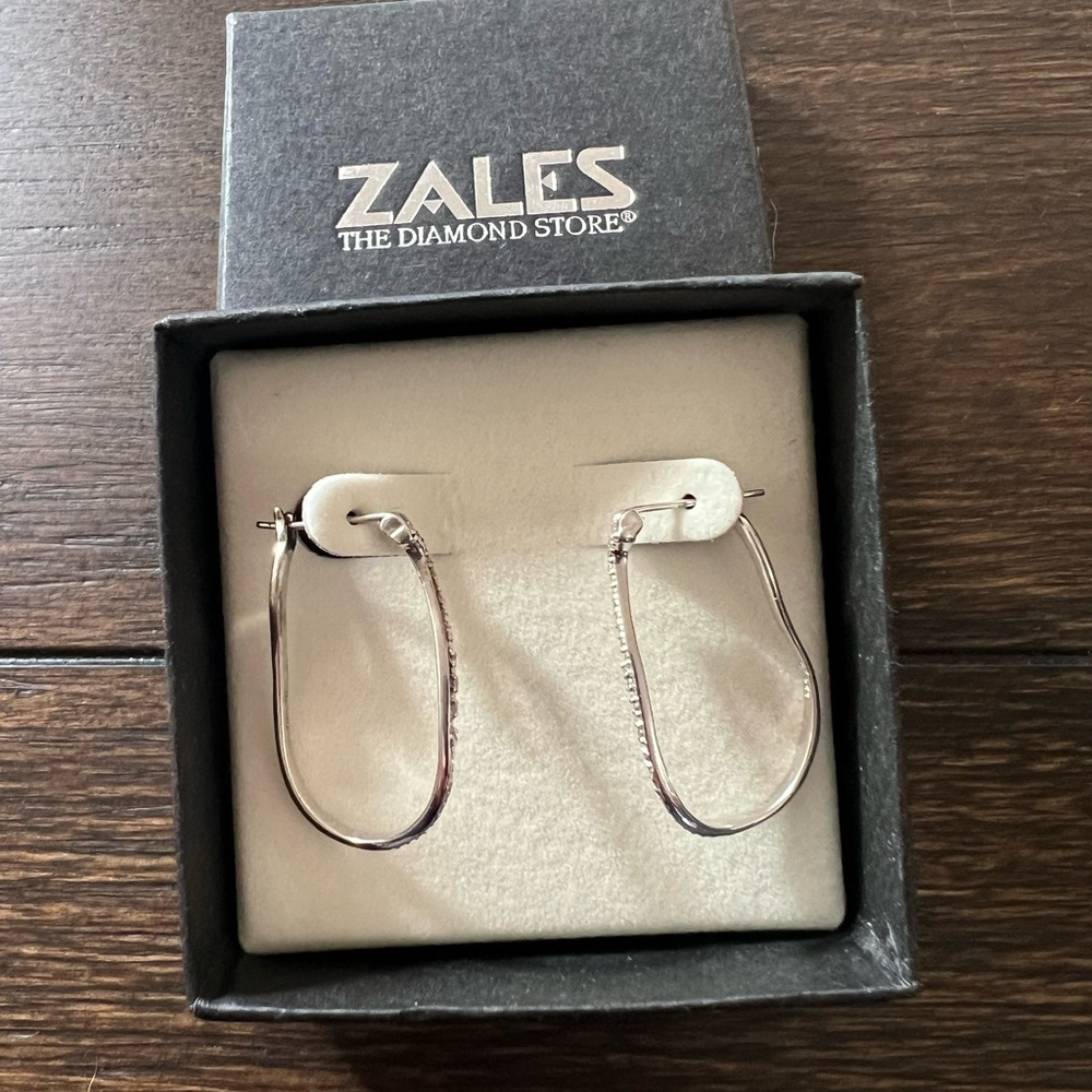 Zales Silver Hoop Earrings